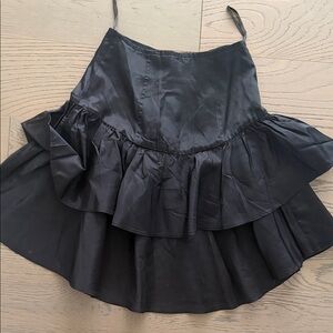 Vintage Black A-Line Ruffled Skirt